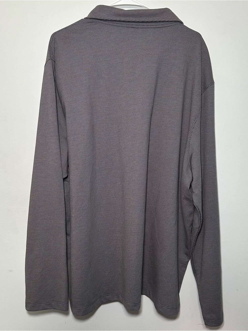 The Commons Men’s XXL Long Sleeve Knit Polo Shirt Blue Gray Micro Check Casual - Picture 9 of 13